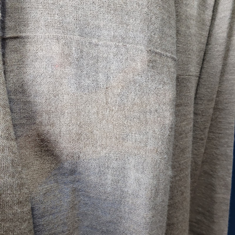 Pure Alpaca 100% Baby Alpaca Waterfall Open Cardigan Sweater M Brown Longline - Picture 9 of 13